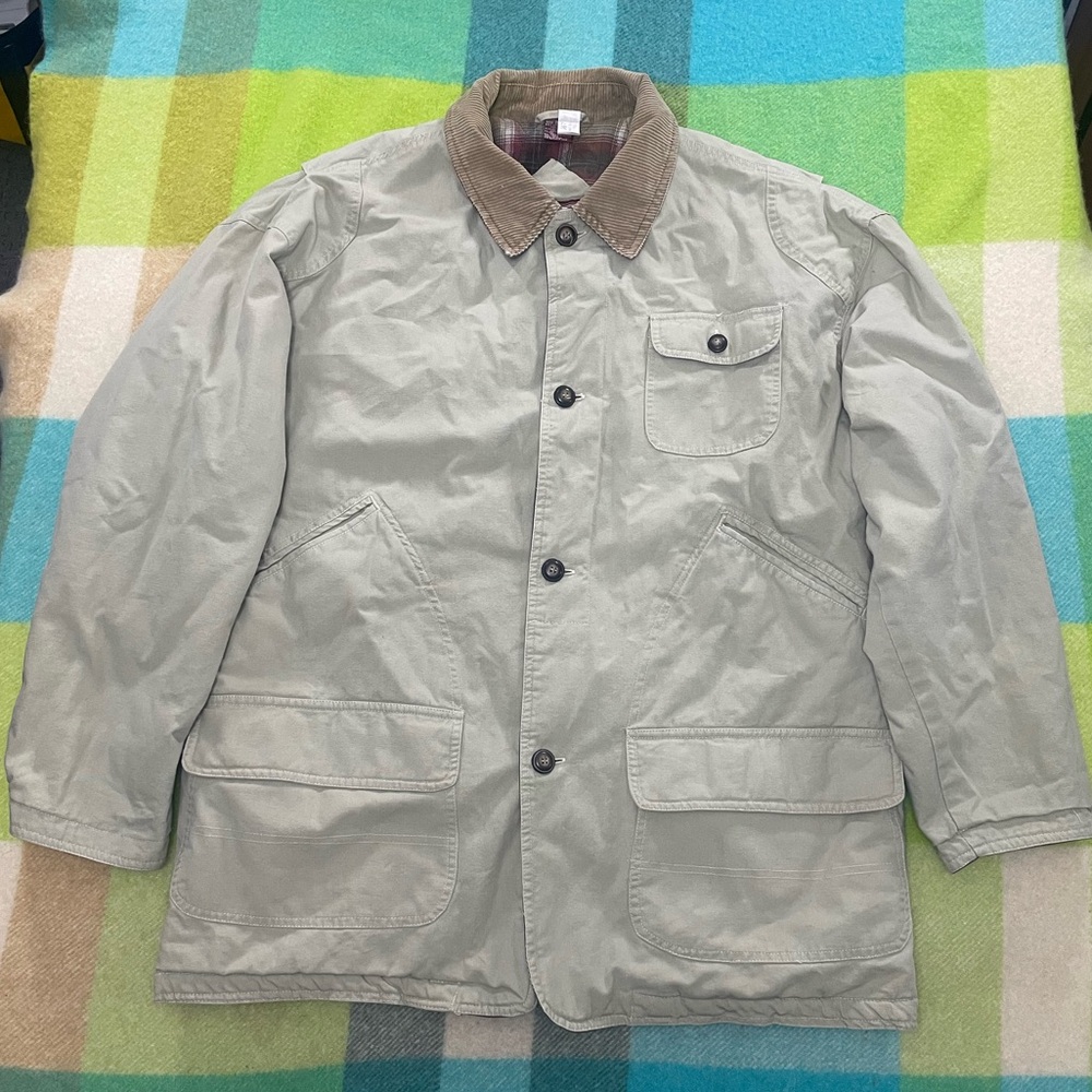 Vintage Urban Equipment Mens Tan Chore Jacket Plaid Lined Coat